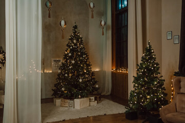 New Year's decoration of the house for Christmas
