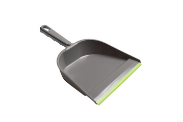 Grey plastic single dustpan for house keeping, isolated