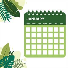 January month calendar