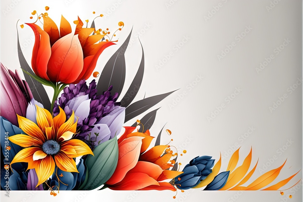 Aufkleber a picture of a bouquet of flowers on a white background with a white border around it and a white ba