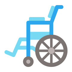 Fototapeta na wymiar Wheel Chair Flat Icon
