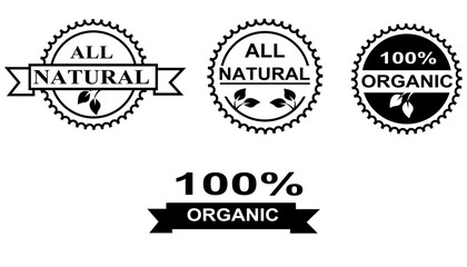 All Natural and Organic  Label Stamps