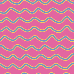 WAVY SEAMLESS RETRO PATTERN IN EDITABLE VECTOR