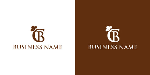CB Food,restaurant,spoon letter logo.