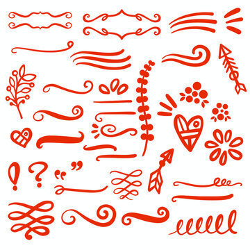 Red Swirls Swash Logo Ornament Designs