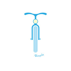 Bicycle front silhouette logo with little details
