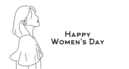 Fototapeta na wymiar Greeting card for happy international women's day on a white background. banners, greeting cards. vector illustration