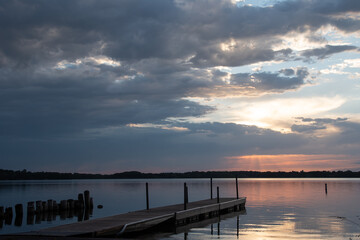 sunset over the lake