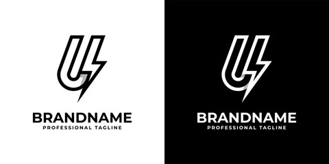 Letter U Power Logo, suitable for any business related to power or electricity with U initials. © Prayoga