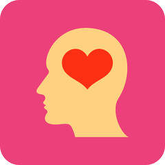 Mind Multicolor Round Corner Flat Icon