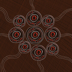 Brown aboriginal circle design background