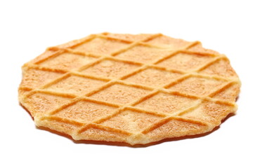 Waffle biscuit with butter isolated on white