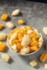 Raw Organic Yellow and White Cheese Curds