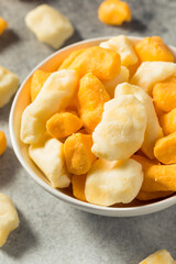 Raw Organic Yellow and White Cheese Curds