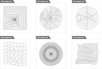 Brutalism shapes. Big collection of abstract graphic geometric symbols. For modern T-shirts designed. Projects, posters, banners. Vector illustration