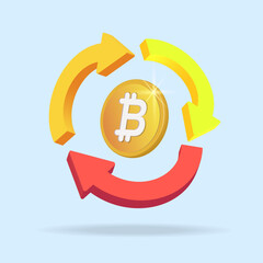 The concept of money turnover in big business. 3d vector illustration.