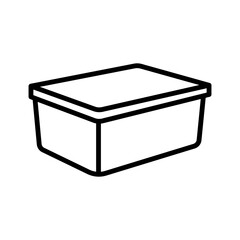 Food plastic box icon. Plastic container for food of with lid and transparent bowl.