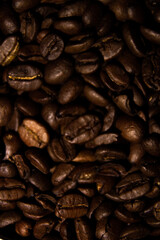 Coffee beans close up. Lots of coffee beans.