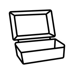 Package box for products. Fast food container box isolated on white background.