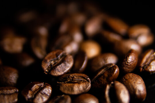 Coffee beans close up. Lots of coffee beans. © MM