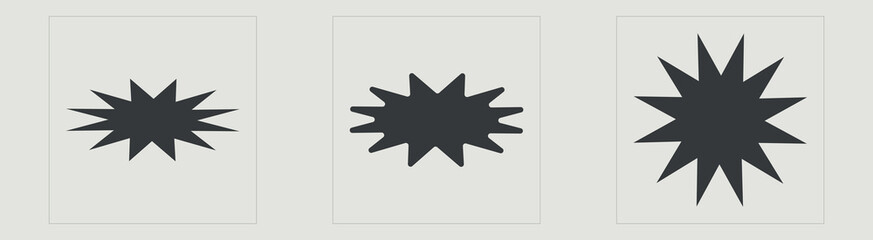 Vector set of Y2K. Extraordinary Graphic Assets. Cyberpunk elements. Stars, starburst . Vector illustration