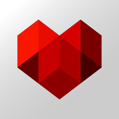 Geometric heart shape vector illustration