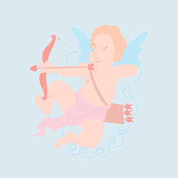 Cupid vector illustration in flat style