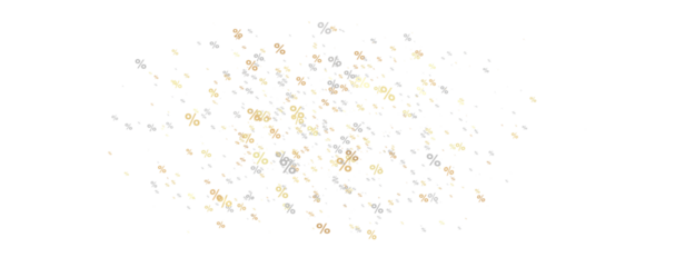 percent shopping digital in hand 3d.