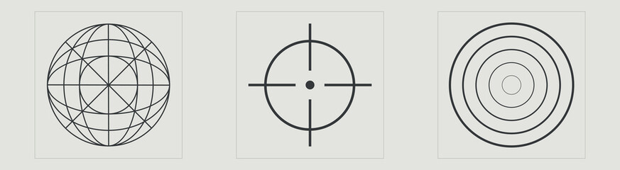 Set of Y2K style vectors of objects. Trendy geometric postmodern figures. Cyberpunk elements. Futuristic. Vector illustration