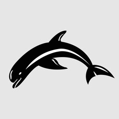 Naklejka premium Dolphin graphic icon. Swimming dolphin sign isolated on white background. Dolphin as sea life symbol. Vector illustration
