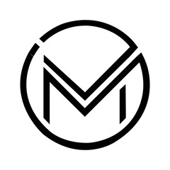 Minimalist m latter logo design template vector