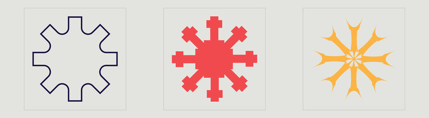 Obraz premium Retro futuristic elements for design. Extraordinary Graphic Assets. Cyberpunk elements. Futuristic. Vector illustration