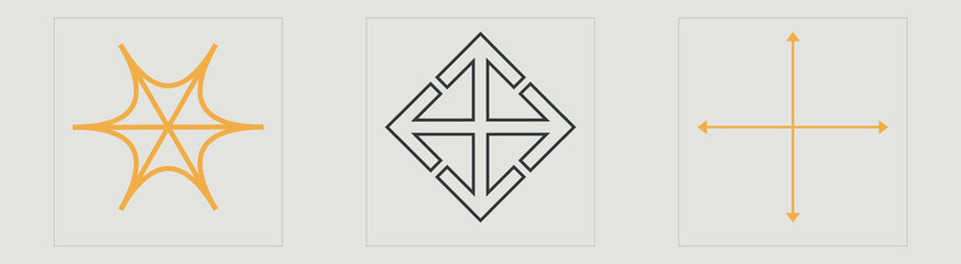 Set of Y2K style vectors of objects. Big collection of abstract graphic geometric symbols. Elements for graphic decoration. Projects, posters, banners. Vector illustration