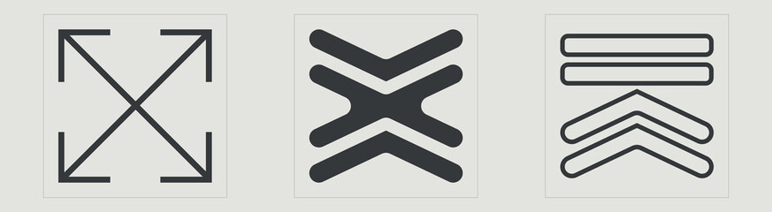 Vector set of Y2K. Trendy geometric postmodern figures. For modern T-shirts designed. Futuristic. Vector illustration