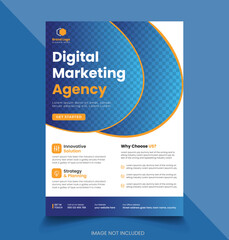 Vector digital marketing agency and corporate flyer