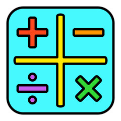 Calculator Filled Line Icon