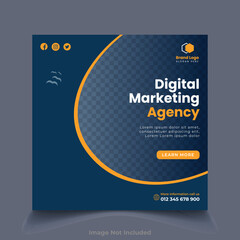 Vector digital marketing agency and corporate social media post template