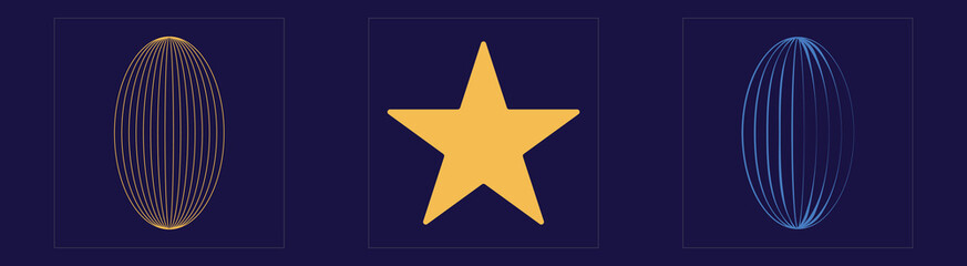 Fototapeta premium Collection of Y2K elements. Retro futuristic graphic ornaments. Cyberpunk elements. Anti-design. Vector illustration