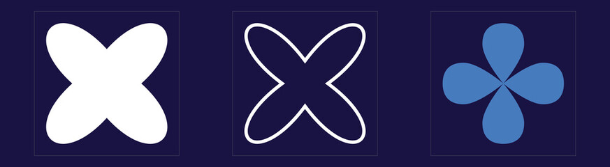 Retro futuristic elements for design. Brutalism star and flower shapes. Objects in y2k style. Retro Futurist. Vector illustration