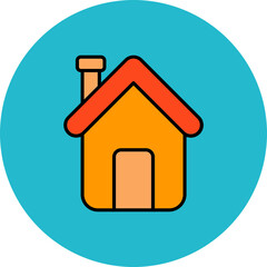 Home Multicolor Circle Filled Line Icon