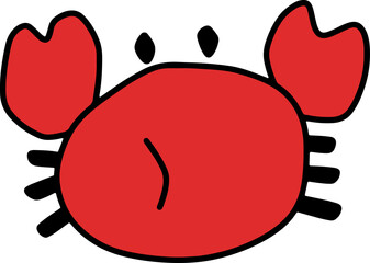red crab on white background