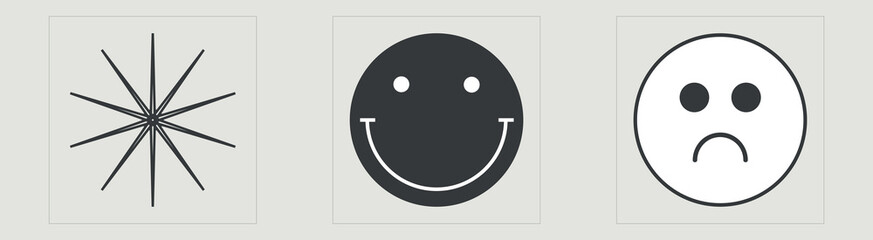 Set of Y2K style vectors of objects. Rave psychedelic retro futuristic set. Modern abstract forms. Anti-design. Vector illustration