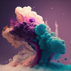 Water, smoke, vibrant, abstract, steam, bubbles, turbulence illustration made with Generative AI