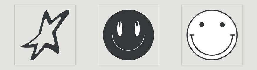 Vector Graphic Assets Set. Extraordinary Graphic Assets. Elements for graphic decoration. Stars, starburst . Vector illustration