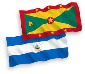 Flags of Nicaragua and Grenada on a white background