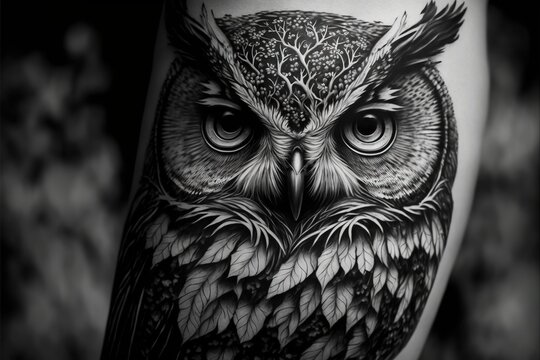 Tattoo Ideas — Realistic Owl http://tattooideas247.com/owl-leg/