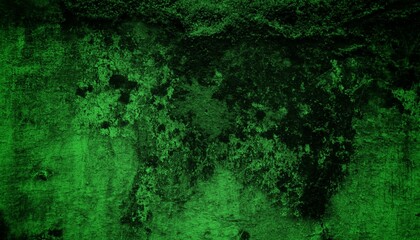 A textured green grunge background with dark patches and rough surface