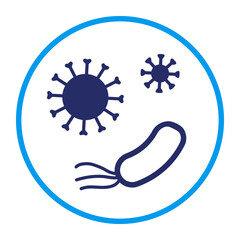 Virus, bacteria and medical research icon