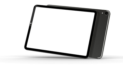 Gadgets including smartphone, digital tablet and laptop, blank screen with