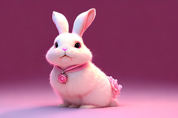 Obraz premium rabbit, bunny, chinese new year, cny, holiday, animal, stuffed, pink, spring, new year, cute, hare, year of rabbit, celebration, gift, year